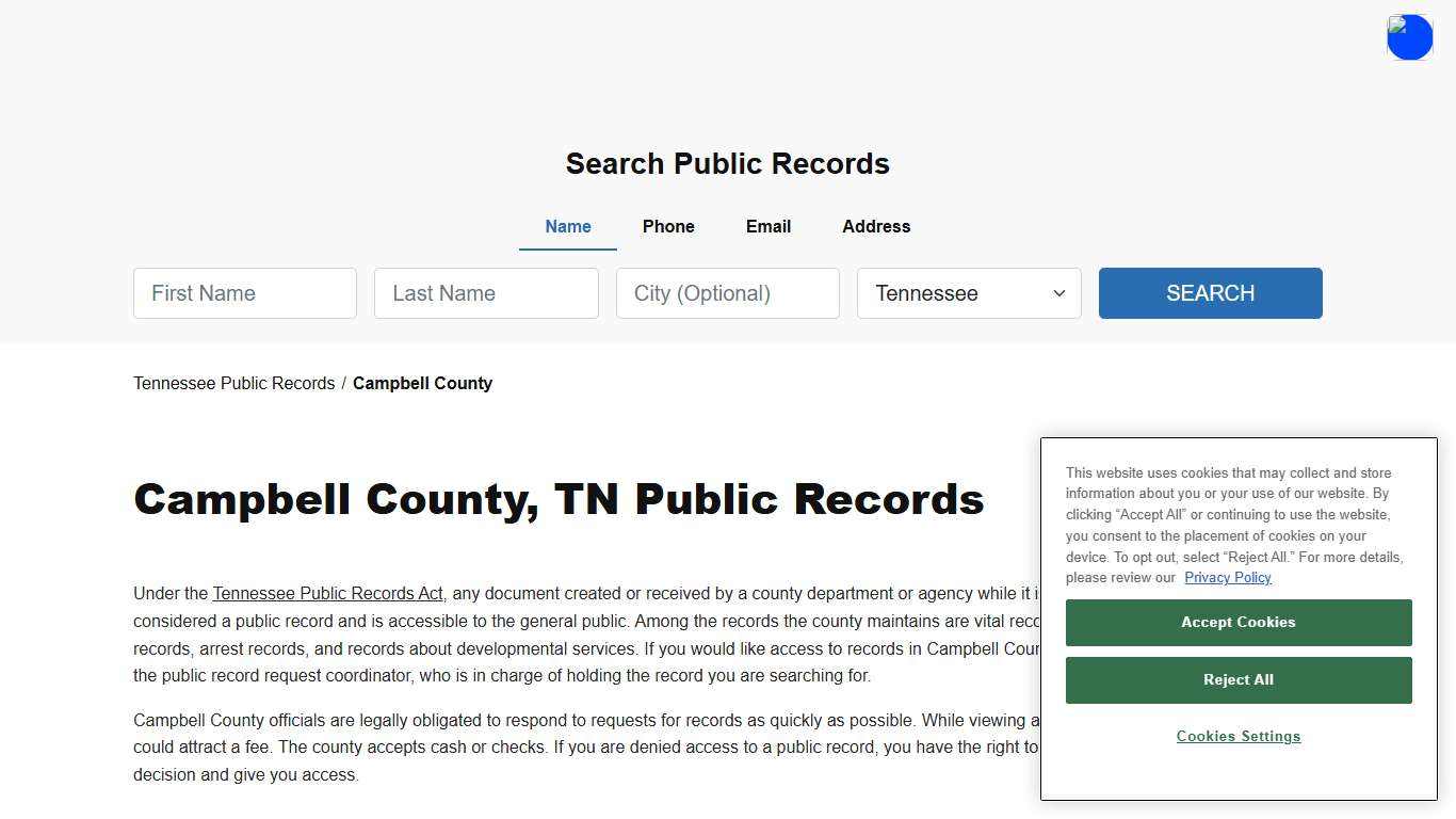 Campbell County, TN Public Court, Arrest and Inmate Records - ThePublicIndex